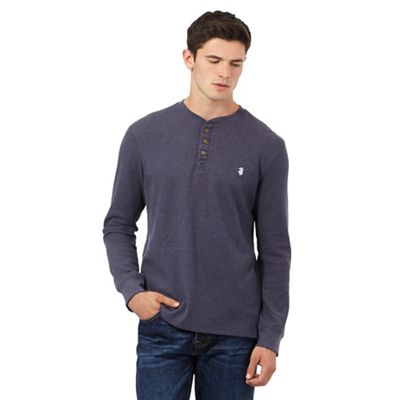 St George by Duffer Navy long sleeve waffle top